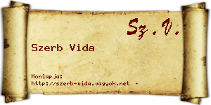 Szerb Vida névjegykártya